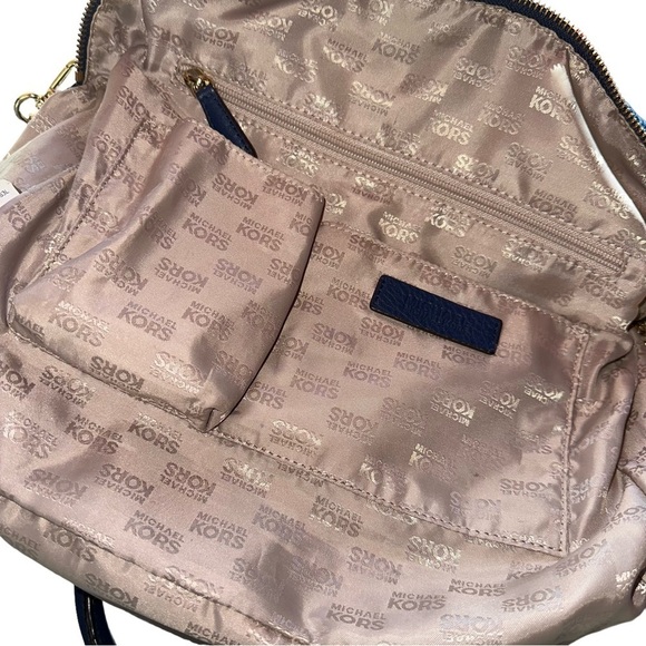 Michael Kors Navy Blue Handbag Gold Metal Hardware - Picture 10 of 15